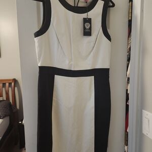Vince Camuto Leather Black and White Women's Dress - NWT